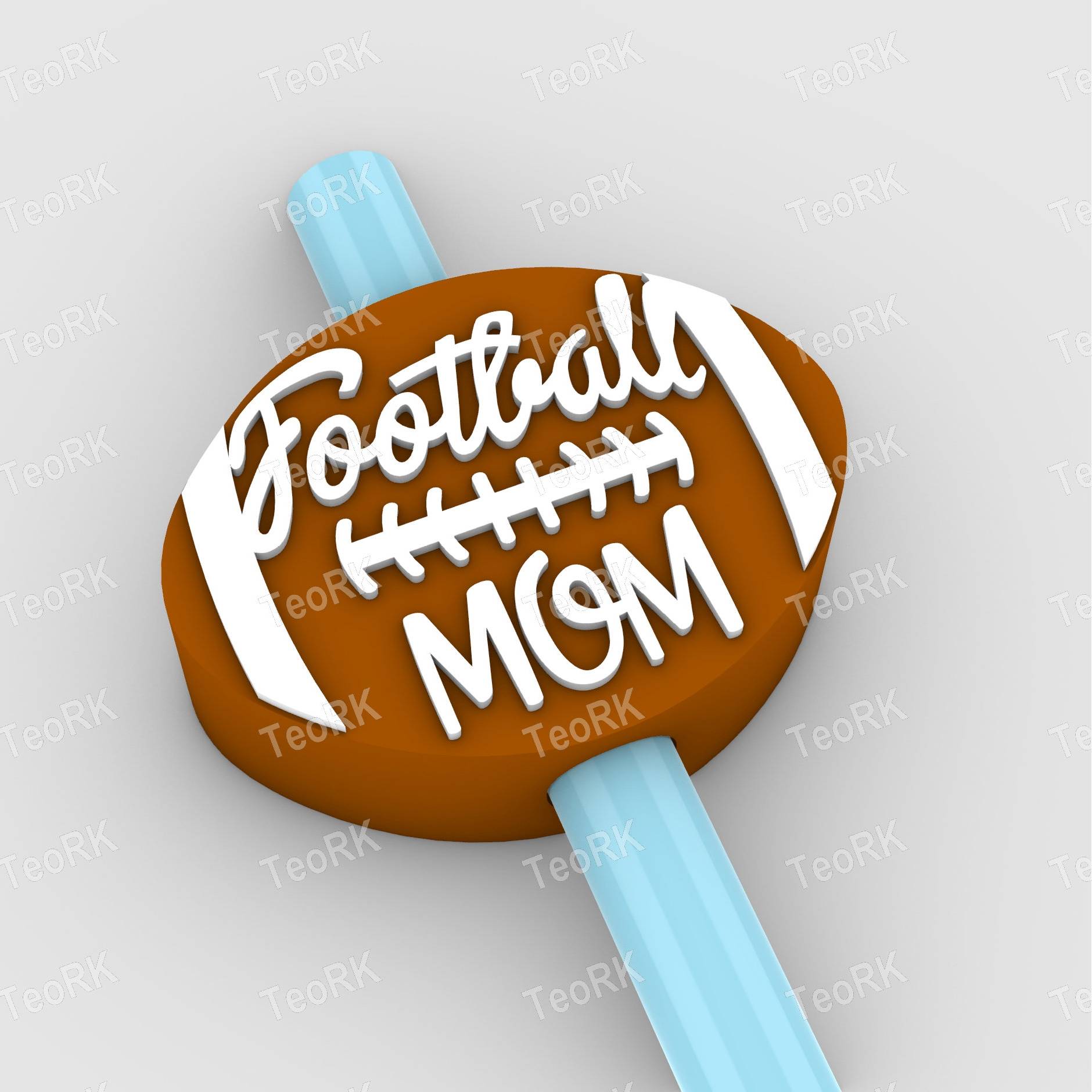 Straw Topper football mom