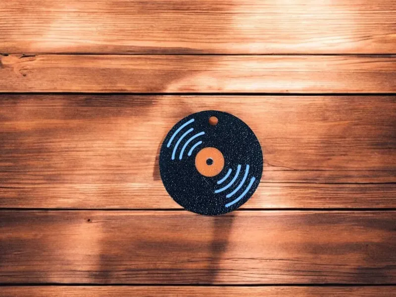 Vinyl Disc Keychain with NFC