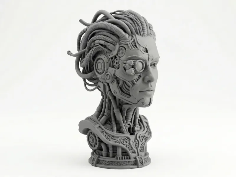 Busto biomecánico de mujer