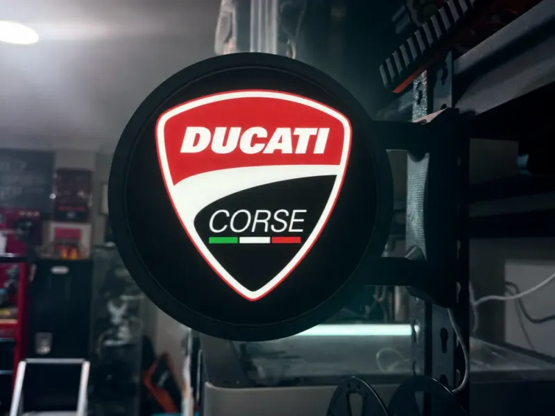 Ducati Corse Leuchtkasten-Schildsystem