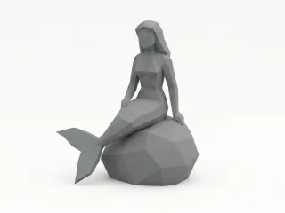 Low poly mermaid