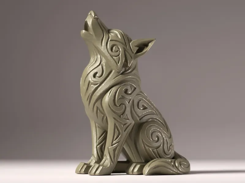 Wolf tribal figurine