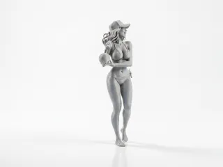 Baseball Bat Girl Figurine Female Figure 3D Printable