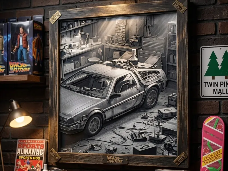 HueForge Delorian Fan Art B&W