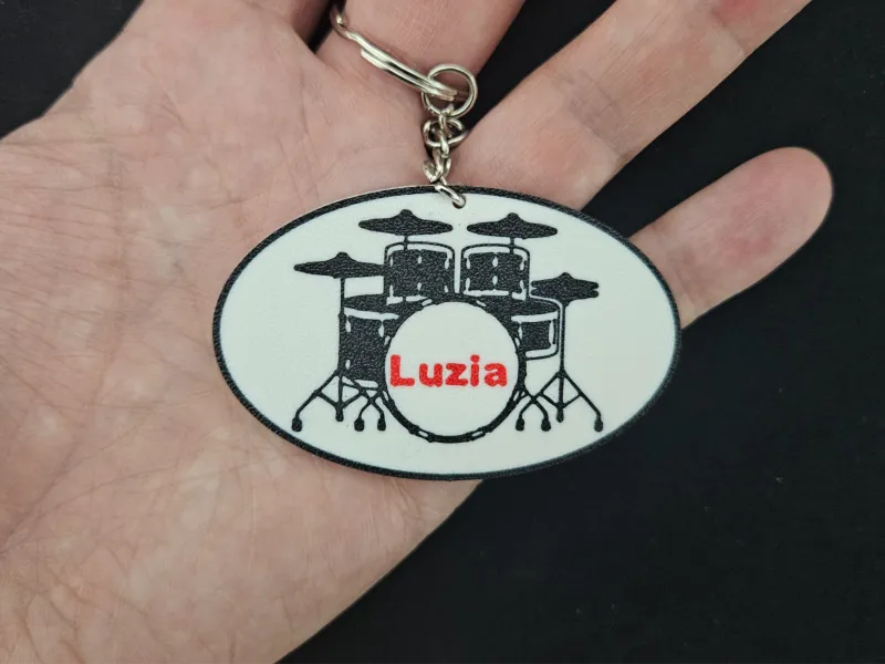 Custom Name Drums Keychain
