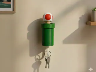 TOAD KEY HANGER SUPER MARIO WALL MOUNTED for HOME FAMILY