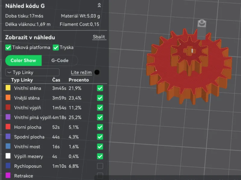 Lego Double Gear 20t and 10t (2:1 Ratio)