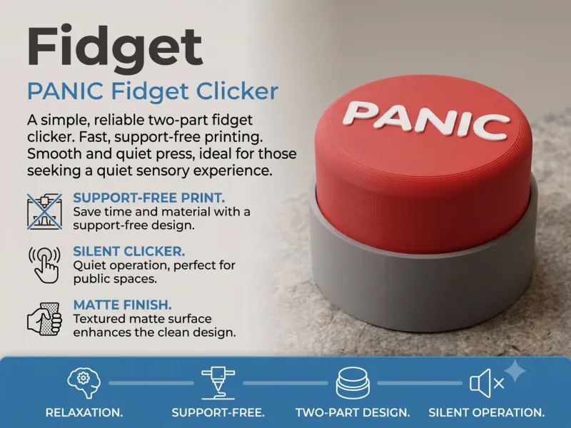 PANIC Button Silent Fidget Clicker