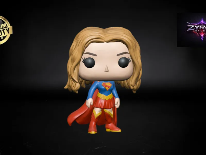 Figura Chibi de Superhéroe 3D Supergirl Funko STL DC Comics