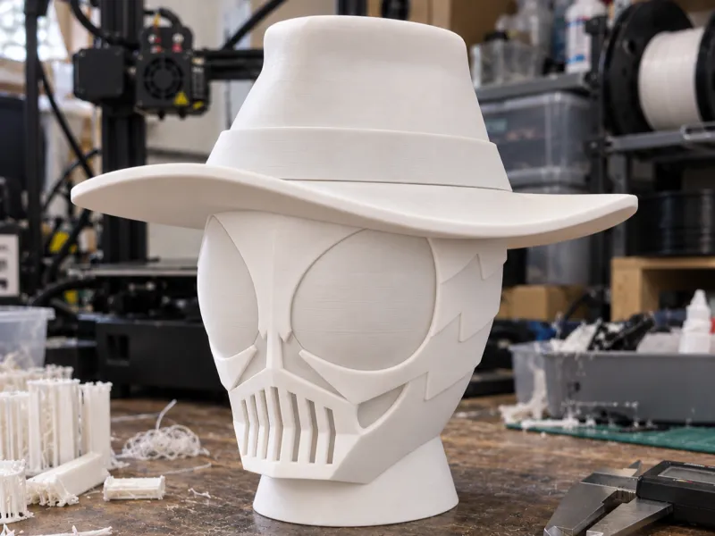 Kamen Rider Skull bust with Fedora hat