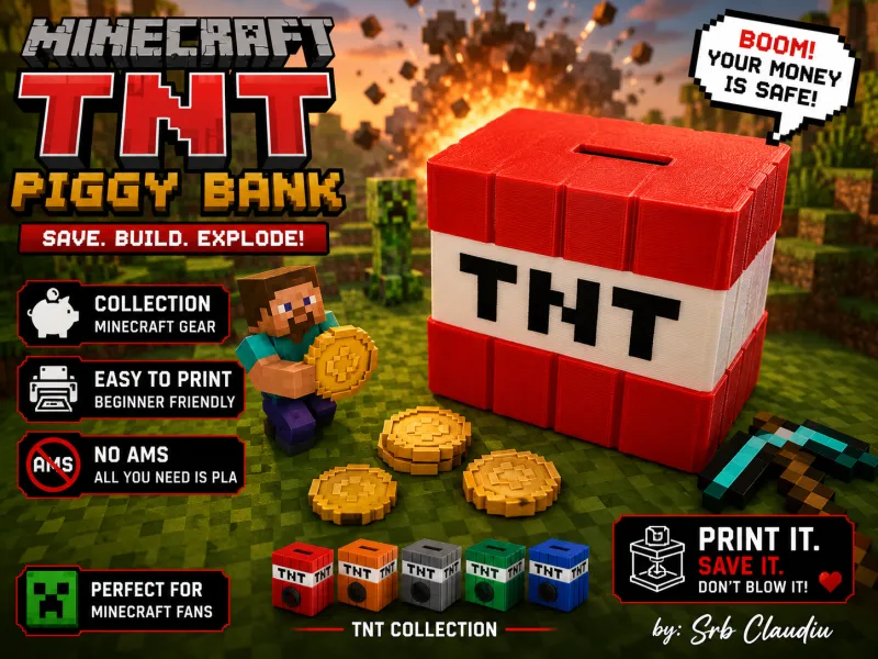 Minecraft TNT 貯金箱
