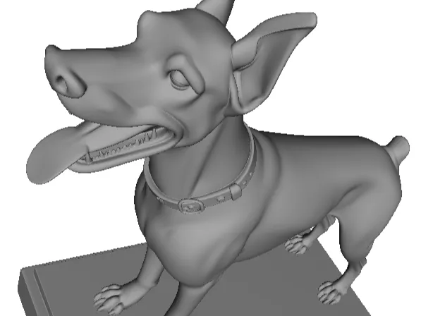 4505 Laughing Doberman Pinscher Totem  Full-Body Color STL