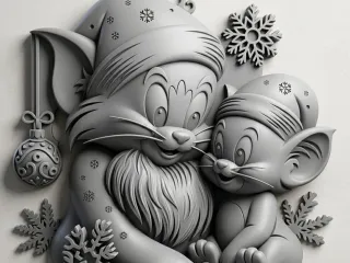 Christmas wall decoration tom and jerry