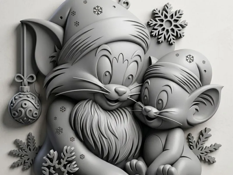 Christmas wall decoration tom and jerry
