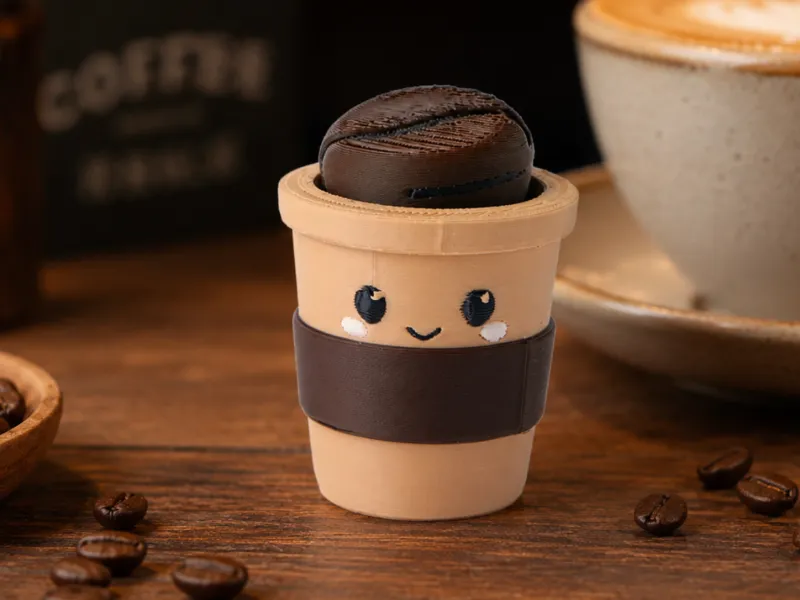 かわいいコーヒークリッカーおもちゃ - ストレス解消フィジェット