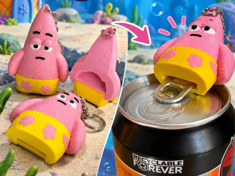 Patrick Bottle & Can Opener Keychain - 3 in 1