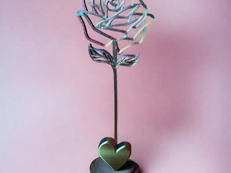Rosa di San Valentino con stelo "I love you