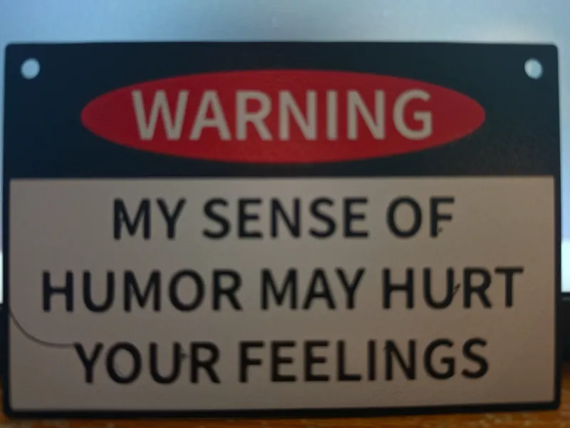 Aviso Meu senso de humor pode ferir seus sentimentos
