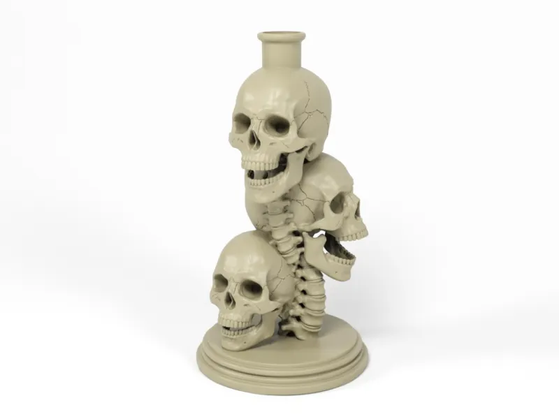 Skulls candle holder