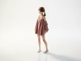 Lady In Jacket Figurine Female Figure 3D Printable-0