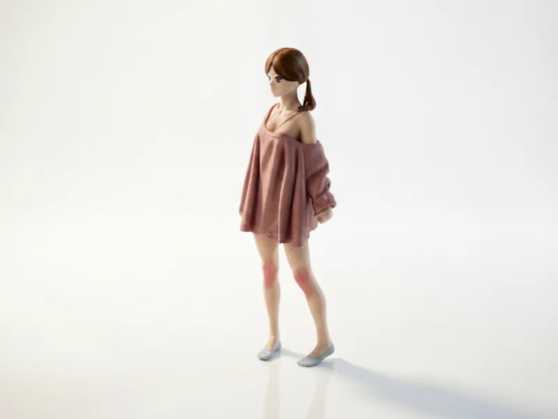 Lady In Jacket Figurine Female Figure 3D Printable