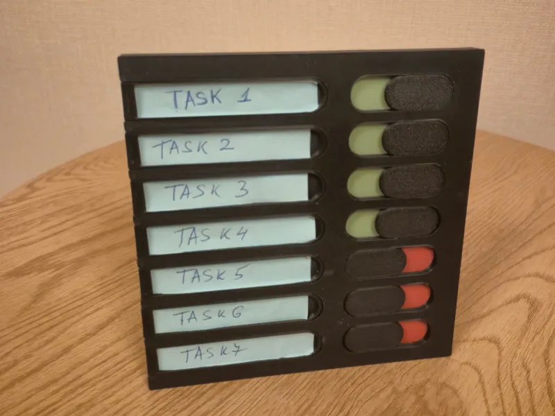 Tableau de suivi des tâches – Liste de tâches à faire avec indicateur de progression coulissant