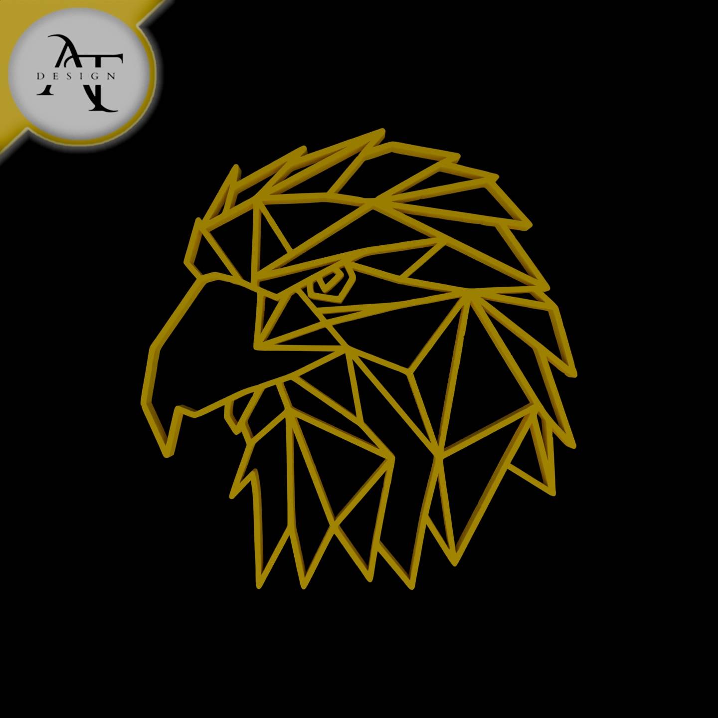 Home Decorations & Ornaments STL Download - Eagle Head - Geometric - 2D ...