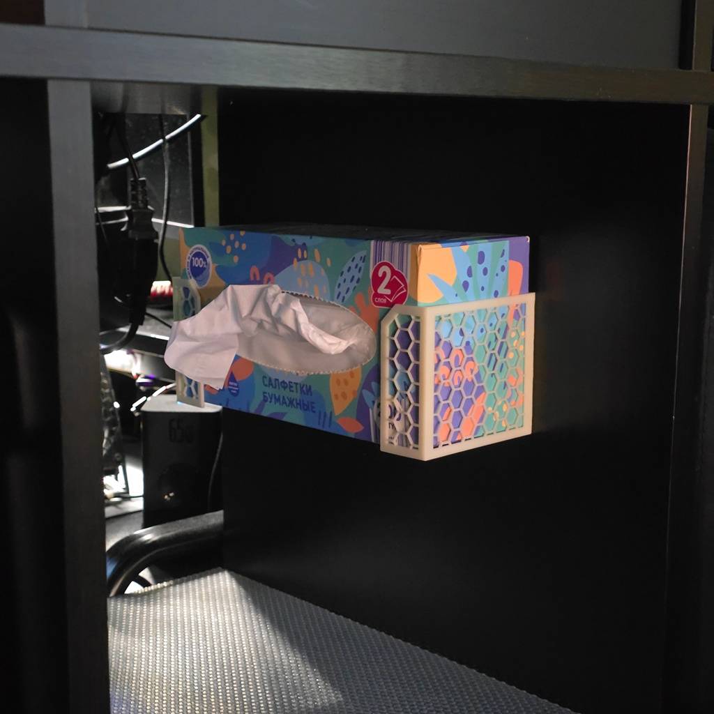 Paper tissue box wall mount