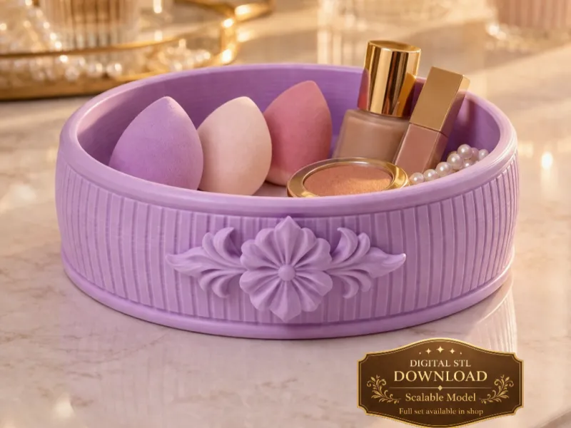 decorative tray stl, vanity organizer tray bowl