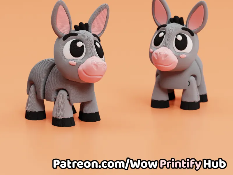 Articulated Donkey STL & 3MF – Flexi Fidget Toy