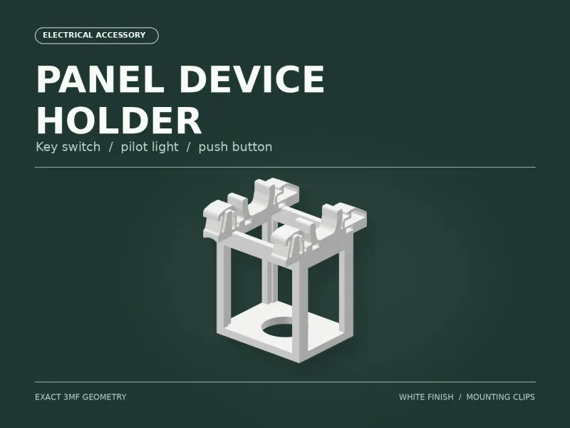DIN Rail Holder for Key Switch, Pilot Light & Push Button