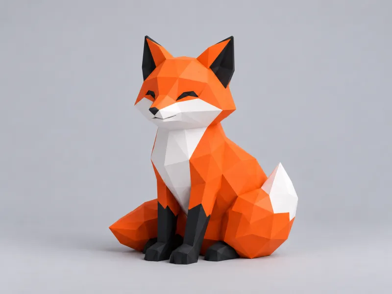 Vulpe Low-Poly | Colecția Fantasy