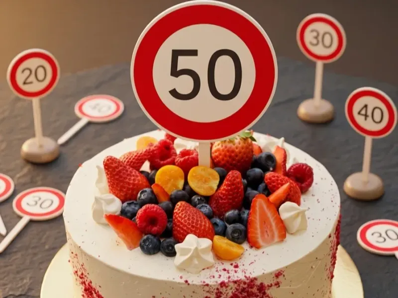 Birthday Cake Topper - Speed Limit Signs