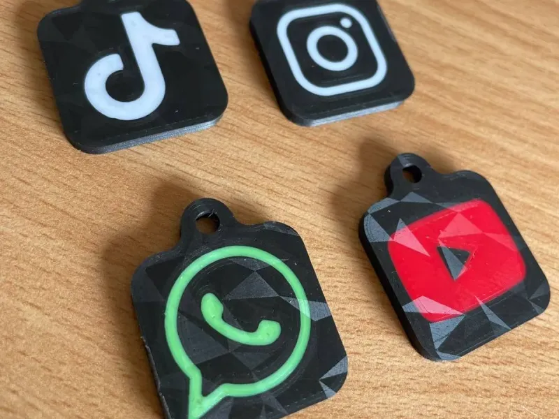 Mini NFC Social Media Keychains