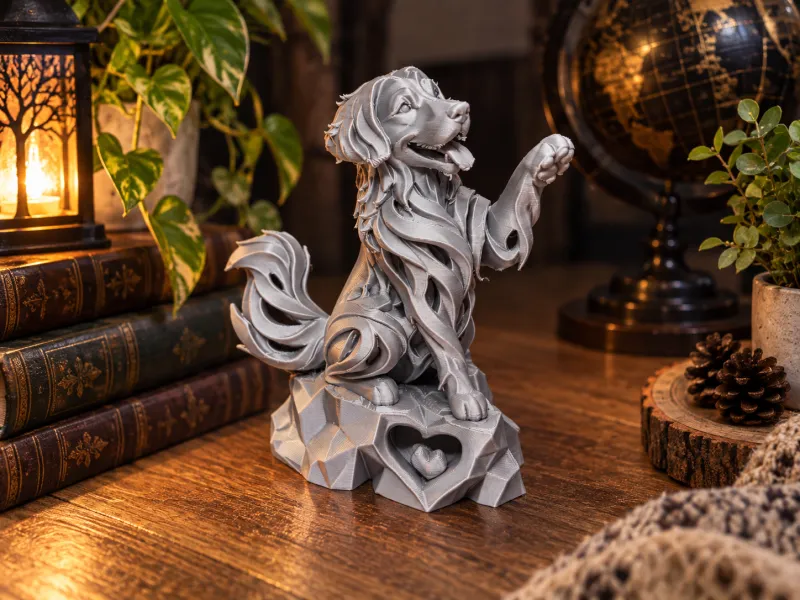 Majestic Happy Dog – Elegant Fantasy Dog Statue
