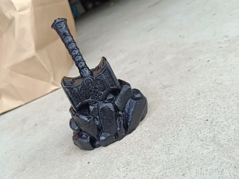Mjolnir in stone