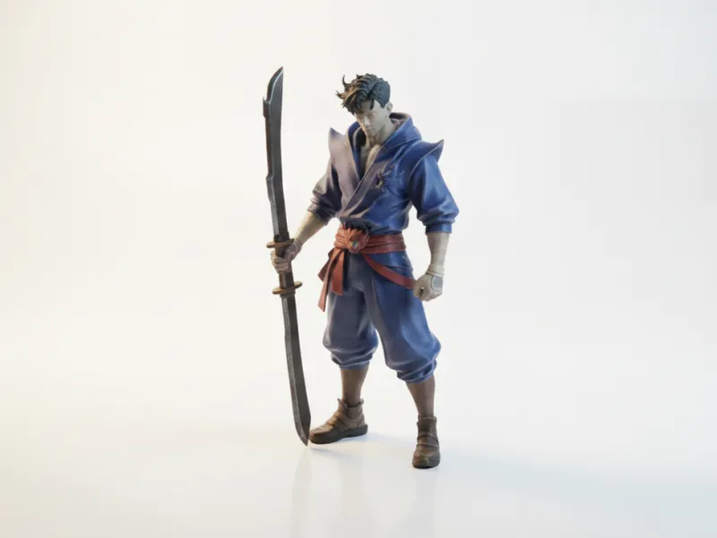 Dubbelsnijdend Zwaard Krijgerbeeldje Fantasy 3D Printbaar