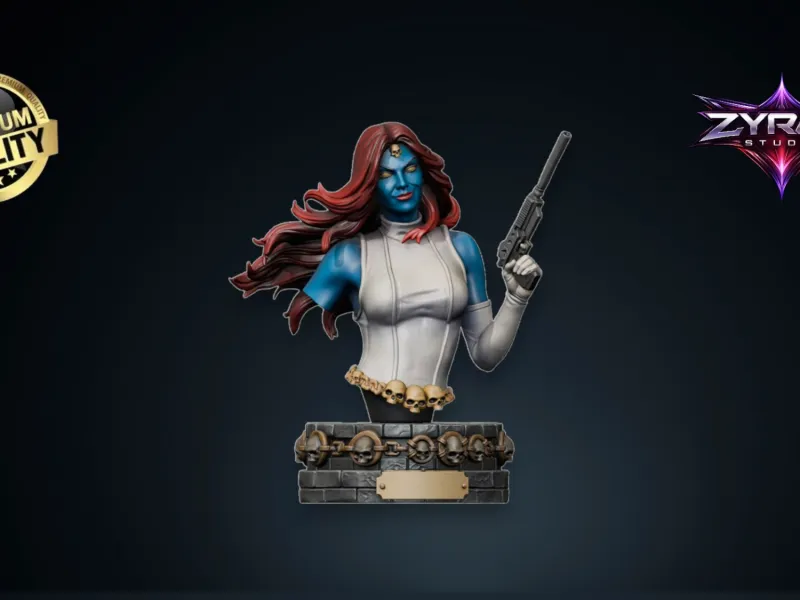 Mystique Bust STL  X-Men Figure 3D Print Collector Model