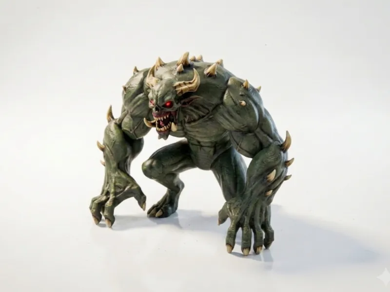 Crouched Monster Fantasy Creature 3D Printable