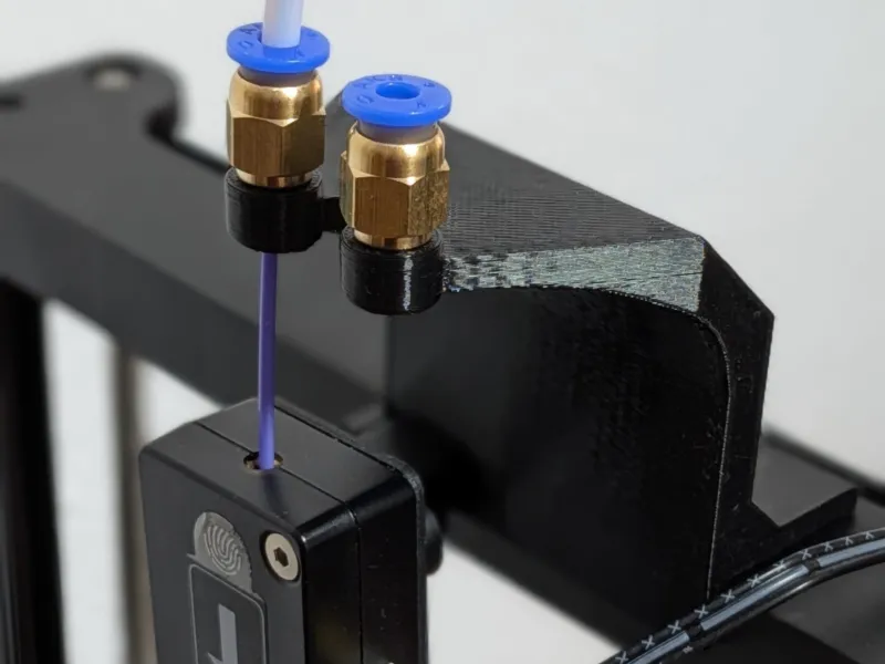Ender 3 V3 SE/KE double filament guide w/ M6 conn. for PTFE