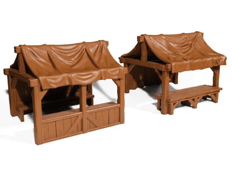 Medieval market stalls