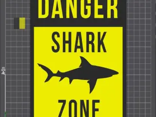 Danger Shark Zone sign Wall Decoration Logo Poster
