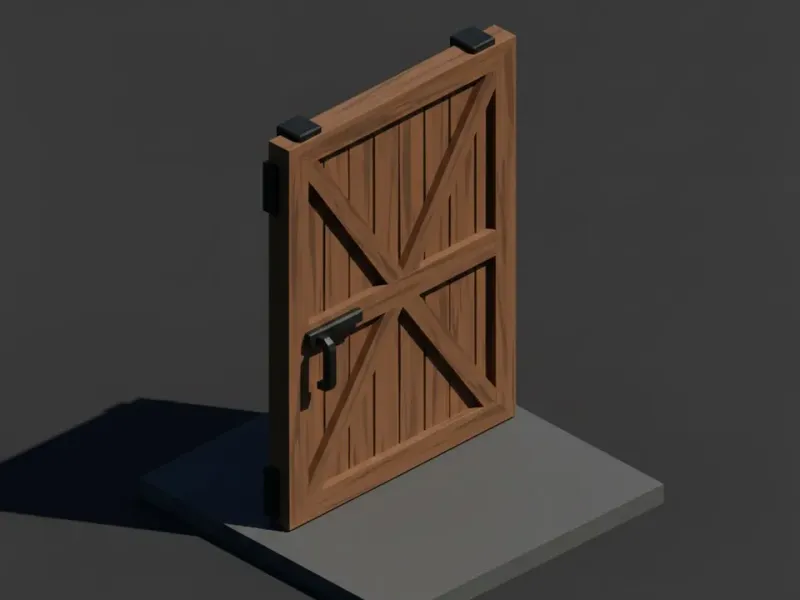 Ușă de hambar Low Poly