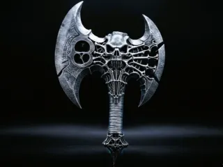 Skull Battle Axe