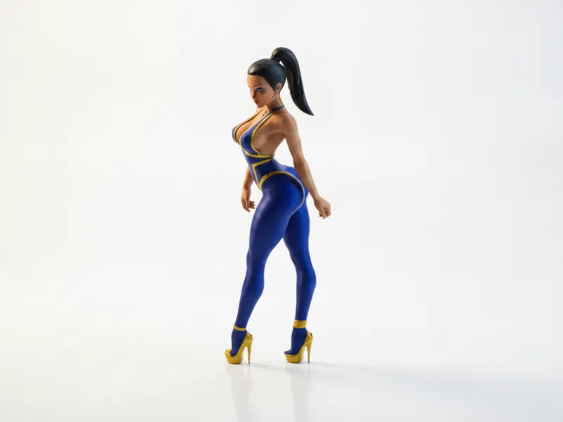 Figurilla de Dama Desfilando Personaje Femenino Imprimible en 3D