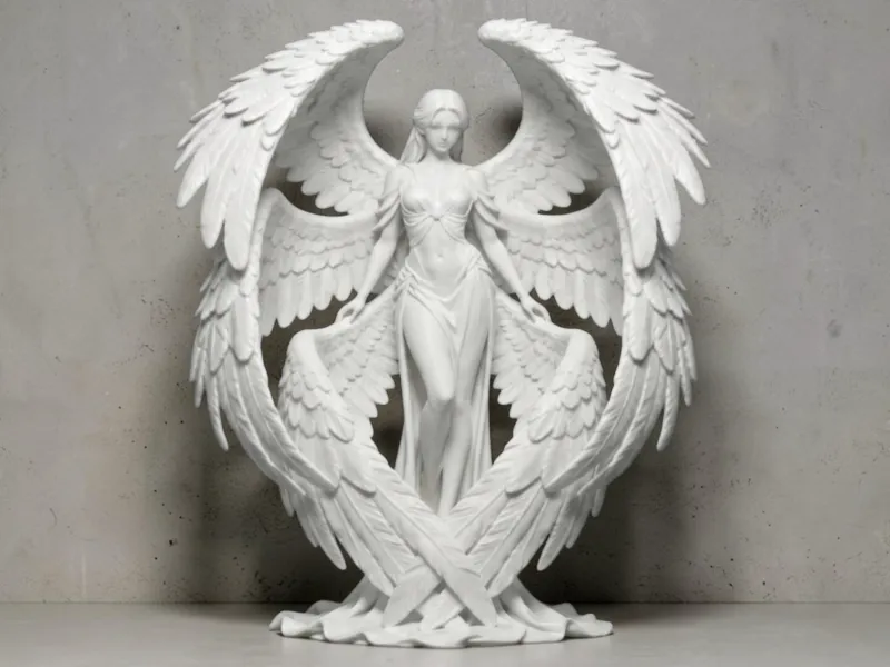 Four-Winged Divine Angel – Premium STL Sculpture