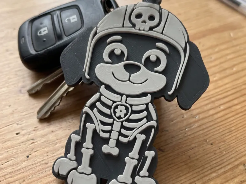 Skeleton Zuma Halloween Keychain (Paw Patrol) | No AMS