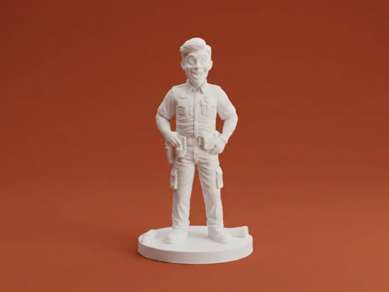 Smiling Police Officer – Stylized Character