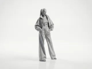 Cool Girl Fashion Figure Female 3D Printable