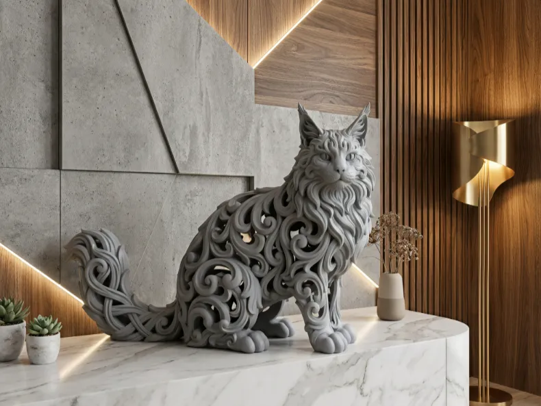 Gatto Maine Coon Ornamentale in Filigrana